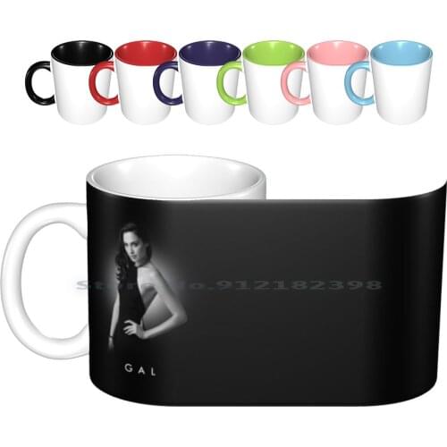 Gal Gadot Ceramic Mugs Coffee Cups Milk Tea Mug Movie Film Star Actor Actress Cinema Hollywood Black White Gal Gadot Creative
