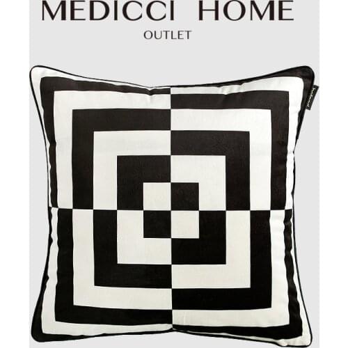 Medicci Home Morden Decorative Cushion Cover Geometric Maze Pattern Print Lumbar Pillow Case For Living Room Bedroom Sofa Office