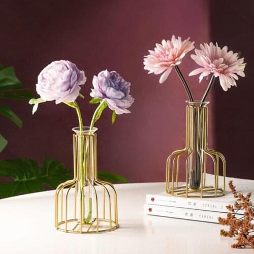 Metal Vase European-style Home Decorations Hydroponics Vase Plant Holder Metal Wedding Decoration Not Fragile Creative Ornaments