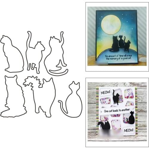 2021 New Animal Cat Silhouette Metal Cutting Dies For Mould Cut Paper Craft Making Greeting Card and DIY Scrapbooking No Stamps