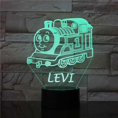 New Cartoon Train 3D Led Night Light Luminaria De Mesa Usb Led Kids Lights Lamps Novelty 7 color change 3D Table Lamp 2739