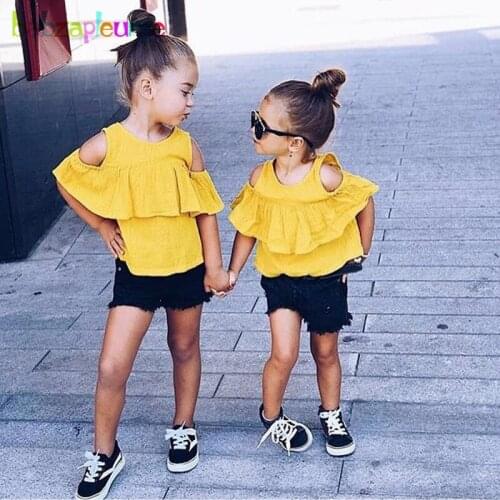 2Piece/1-7Years/Baby Clothes Summer Outfits Toddler Girl Set Cute Casual Cotton Kids T-shirt+Shorts For Children Clothing BC1572