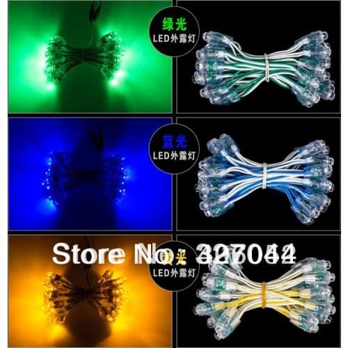 Wholesale Free Ship 100pcs F5 Pencil Single12mm Led Light White 5colors Diffused 5V Outdoor Pixel Led String Light Waterproof