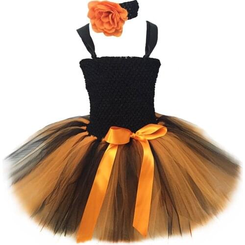 Pumpkin Halloween Tutu Dress Girls Party Halloween Costume For Kids Girls Princess Dress Children Festival Birthday Dance Dress