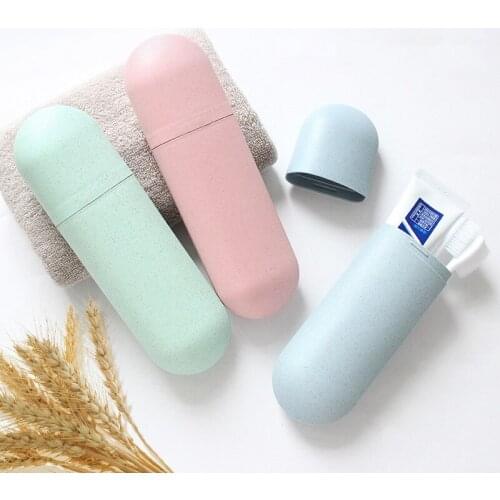 Portable Toothpaste Toothbrush Holder Solid Color Travel Toothpaste Storage Organizer Bathroom Accessories