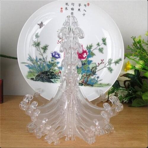 Clear Transparent Display Easel Stand Plate Bowl Picture Frame Photo Pedestal Holder