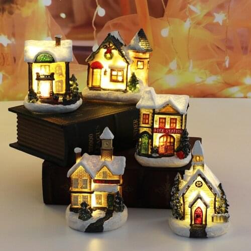 Christmas Decorations for Home Christmas Led Light House Ornaments Christmas Gifts for Adult Kids New Year 2022 Navidad Noel