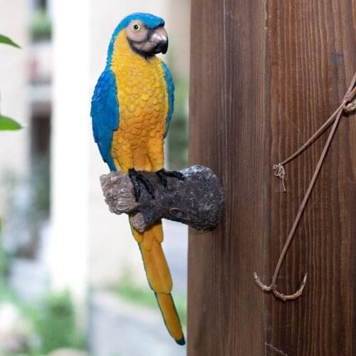 Garden Parrot Statue Lifelike Tropical Yard Macaws Sculpture Decoration Lawn