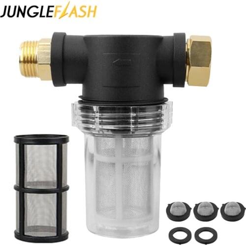 JUNGLEFLASH 3/4" Garden Hose Irrigation Filter Water Pump For High Pressure Washer Watering Washing Tools Vehicle Home Garden
