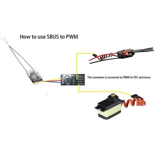 SBUS To PWM Servo Decoder Steering Gear for Receiver with SBUS Output Replacement Steering Gear