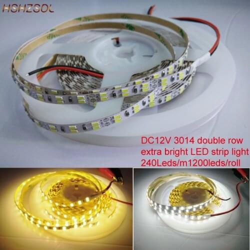 3014 5mm width brightness 1080L LED Strip 216led/m double row White Warm-White nonwaterproof LED Tape DC12V IP20 Flexible Light