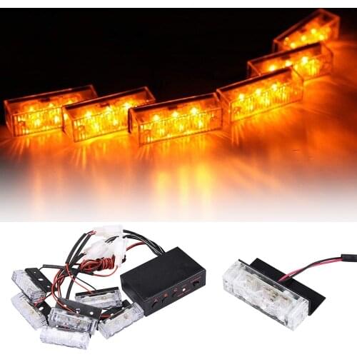 12V LED Emergency Flashing light Vehicle Car Front Deck Grille Strobe light Police Hazard Warning lamp Daytime running lights