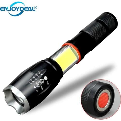 T6 COB Flashlight 4000LM Zoomable LED Flashlight Torch With Magnetic Outdoor Camping Hiking Emergency Lamp Lanterna