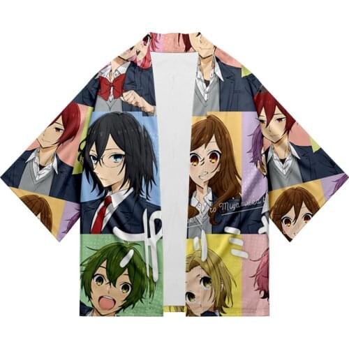 Anime Horimiya Miyamura Japanese Clothing Yukata Seven-point Sleeve leisure Cardigan Clothing manga Clothes anime Kimono Haori