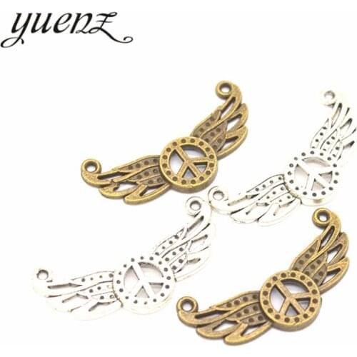 YuenZ 8pcs 2 color Antique bronze peace wing Charm fit for Bracelets Necklace Pendant DIY Metal Jewelry 37*17mm D406