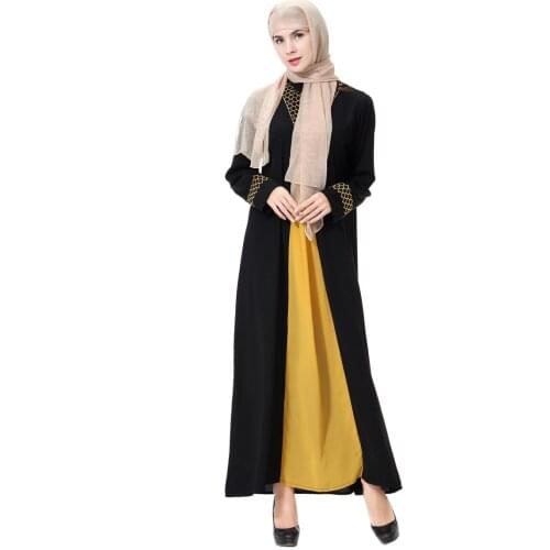 Muslim abaya dubai for women, Middle East Apparel Arab Ladies robe Collar Embroidered muslim dress long sleeve kaftan TH901