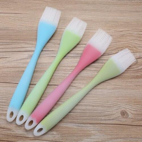 1PC Multi Color Silicone Basting Pastry Brush Oil Brushes For Cake Bread Butter Baking Tools Safety BBQ Barbeque Brush LB 342