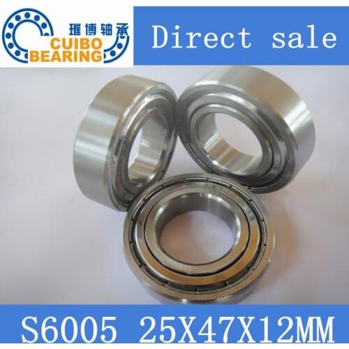 10PC S6005ZZ S6005 2RS Stainless Steel Bearing 25x47x12 Miniature 6005ZZ/SS Ball Bearings S6005
