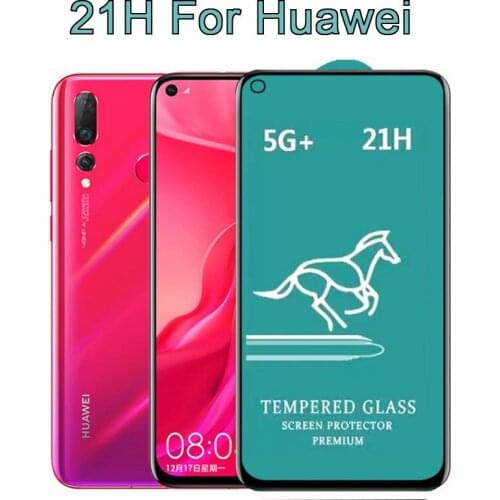 100pcs For Huawei Y5P/Y6P/Y7P/Y8P/Y7A/Y9A/Honor 20 lite/Honor 9A/Honor 30/Y5 2018/Y6 2019 21H Full Glue Tempered Glass