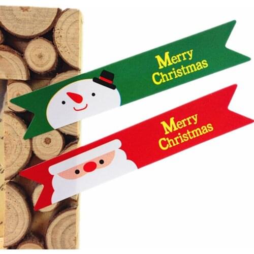 120pcs/lot Santa Claus & Snowman New Year Series Kraft paper Sticker for Handmade Products for baking Gift seal sticker label