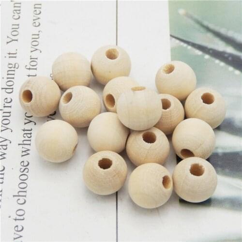 15-200pcs DIY Natural Ball Round Spacer Wooden Beads Eco-Friendly Natural Color Wood Beads Lead-Free Wooden Balls Perle en Bois
