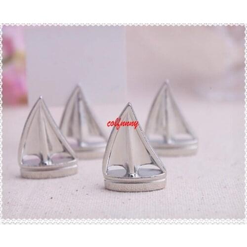 300Pcs/lot Silver Sailing Boat Name Card Holder Party Table Decoration Metal Wedding Place Card Holder Wedding Supplies F051404