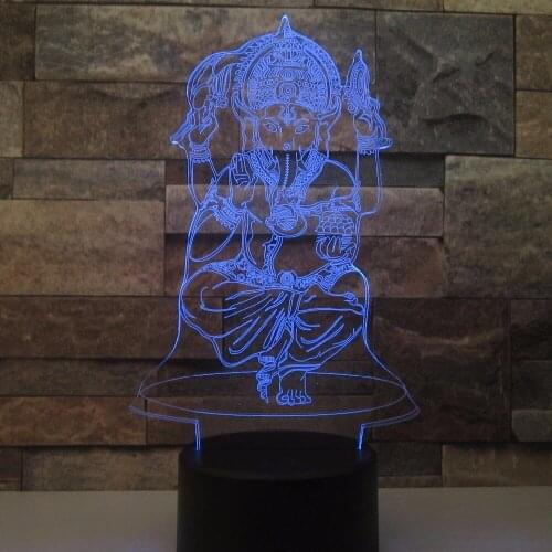 Goddess Of Mercy Model 3D Light USB 3D Bulbing Light Visual Illusion LED Atmosphere Lamp Touch USB Table Lampara Lamp