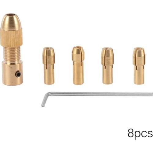8 Pieces 0.5-3mm Drill Chuck Collets Set of Quick Chuck for Mini Tools Copper Drill Folder Copper Cap Axis Drill Collet Tool Kit
