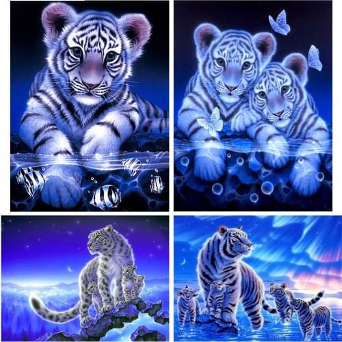 Full Square/Round Drill 5D DIY Diamond Painting "Animal tiger" 3D Embroidery Cross Stitch 5D Home Decor Gift