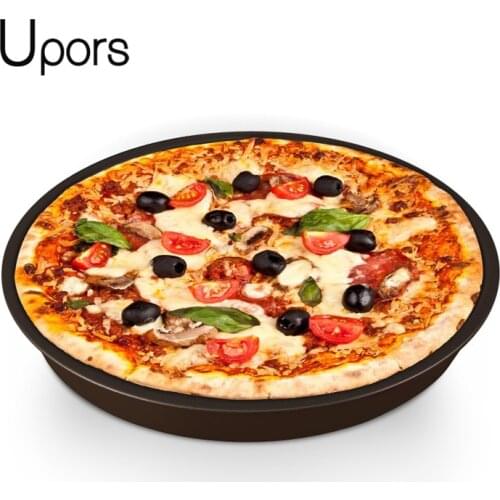 UPORS Non-Stick Pizza Pan Thick Round Cake Pans Easy To Clean Oven Baking Trays Carbon Steel Baking Pan Baking Molds 7/8/9 Inch