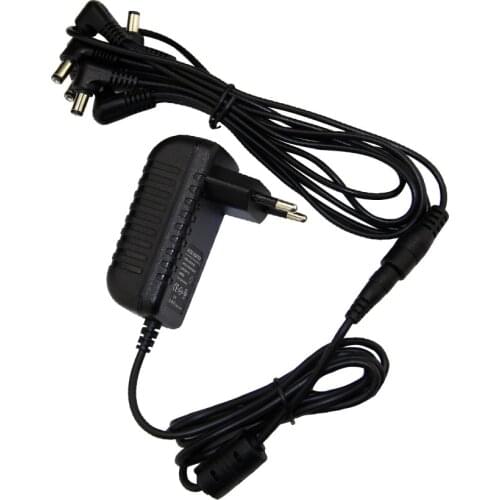 BATESMUSIC 9V Guitar Effect Pedal Power Supply Adapter EU Plug w 6 Way Daisy Chain Splitter Cable