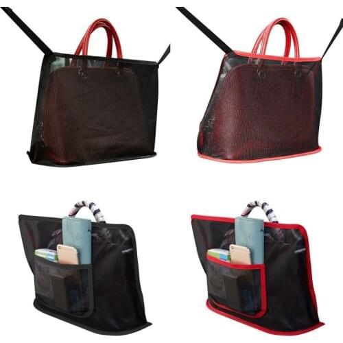 Car Interior Storage Pouch Large Stretchable Network Storage Seat Net Pocket Handbag Holder Pet Barrier