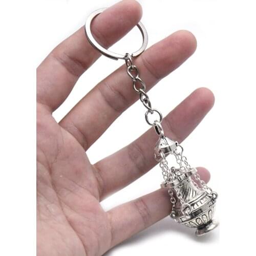 Incense Burner Keychain Religious Keyring Bag Charms Key Chain Ornaments