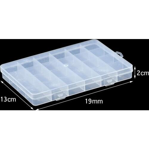 BTFBES Non-removable 24 Slots Plastic Jewelry Earring Rings Storage Box Case Craft Holder Organizer Bead Jewelry Container Boxes