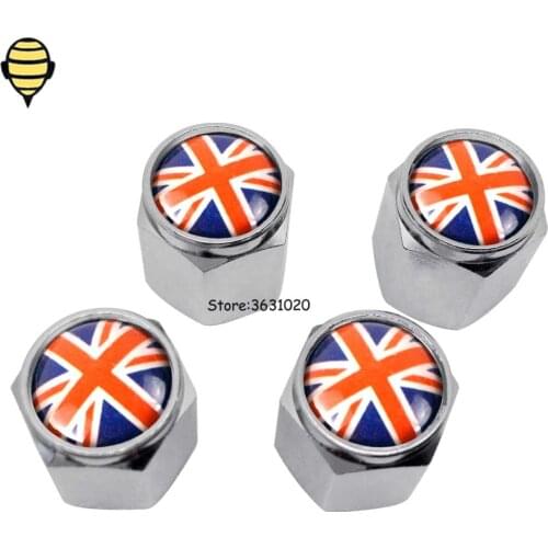 For British Flag Logo Wheel Tire Valve Stem Caps Emblem For Mercedes BENZ Volvo Toyota Skoda Renault Pontiac SAAB Rover Holden