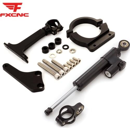 For Kawasaki ER6N 2006 2007 2008 06 07 08 CNC Motorcycle Stabilizer Damper Steering Mount Bracket Holder Support Kit Set FXCNC