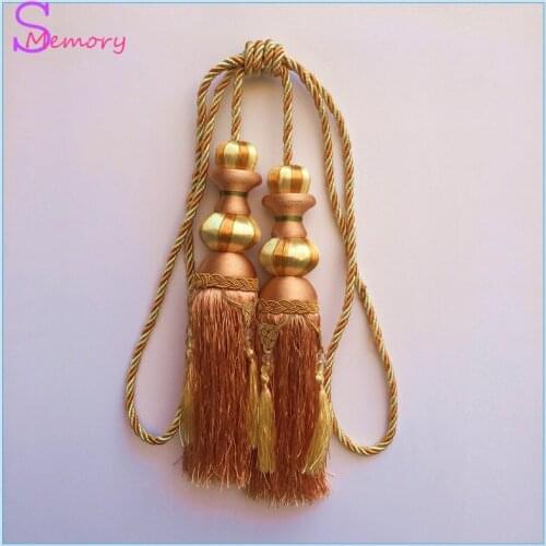 Double balloon European curtain tassels hanging ball tie strap holder accessories home decor