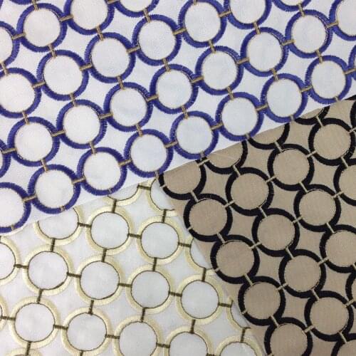 Hinyeatex 3 Colors All over Embroidery Modern Circle Chair Armchair Cushion Cover Pillow Decorative Fabric 140cm Sell by Meter