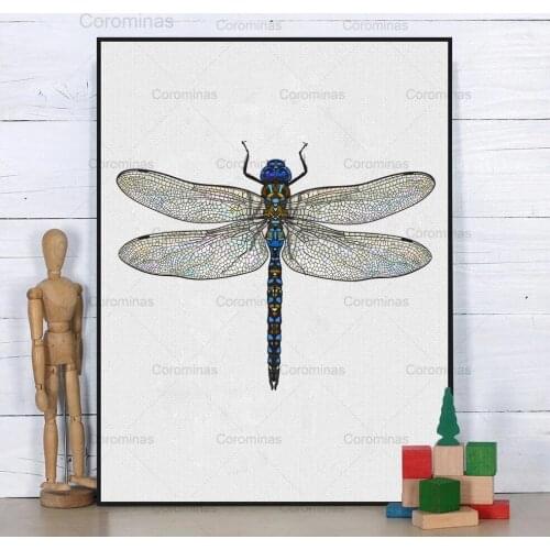 Beautiful Dragonfly Posters and Prints Wall Art Pictures Home Decor Cute Insect Dragonfly Canvas Painting Modern Wall Decoration