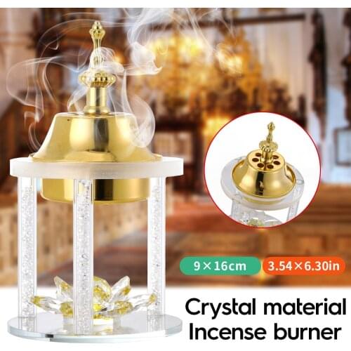 Arabian Crystal Incense Burner Mini Bakhoor Burner Incenses Sticks Cones Desk Crafts Home Decorative Ornaments Best Gift