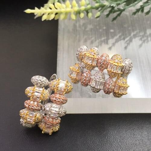 Lanyika Fashion Jewelry Abstract Artistical Look Ear Loops Micro Plated Banquet Wedding Earrings Romantic Bridal Daily Best Gift