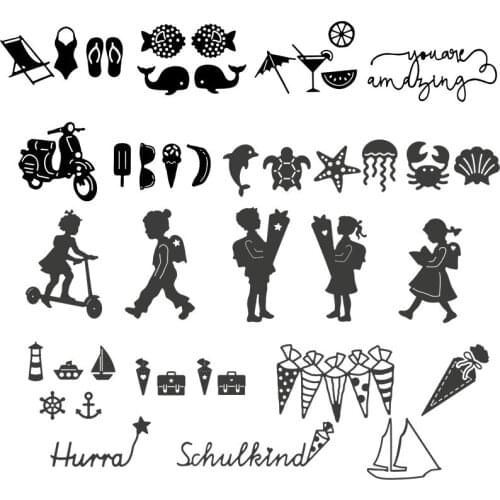 Cute Dolphin Starfish Crab Metal Cutting Dies Scrapbooking Album Paper DIY Card decoration Craft Embossing Die Cuts 2019 New