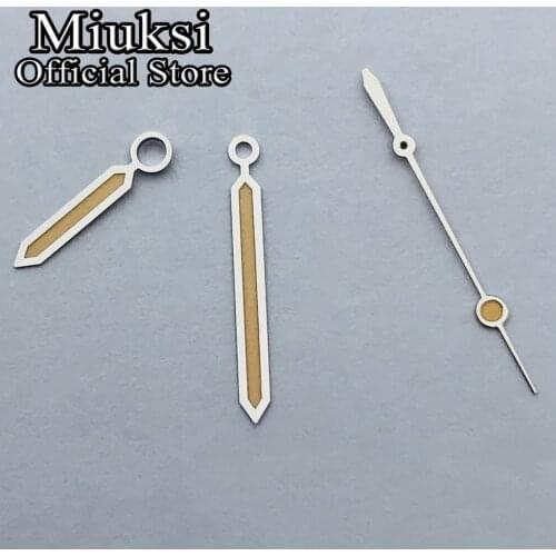 Miuksi silver yellow watch hands green luminous hands fit NH35 NH36 movement