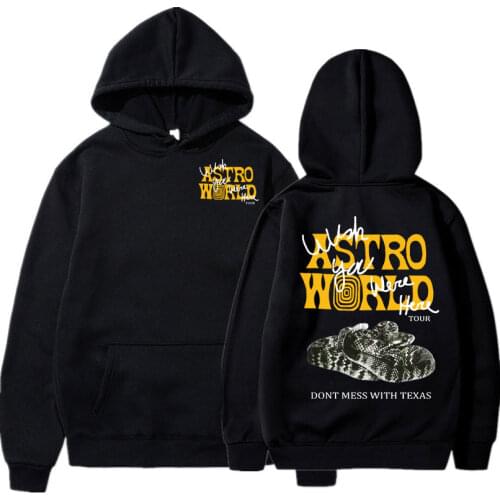 Fashion Hip Hop Hoodie Men Women Travis Scotts ASTROWORLD Harajuku Sweatshirt WISH YOU WERE HERE Letter Print Pullover Tops Man