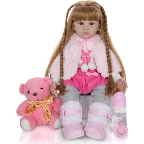 Fashion Real Cloth Body Baby Reborn Girl Doll 60 cm Lifelike Reborn Baby Dolls Toy Newborn Toddler Educational Gifts Dropship