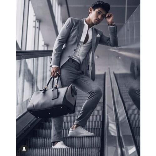 2021 New Arrival Slim Fit Men Suits Wedding Tuxedos Groom Business Party Prom Best Men Blazer Masculino Slim Fit 2 Pieces