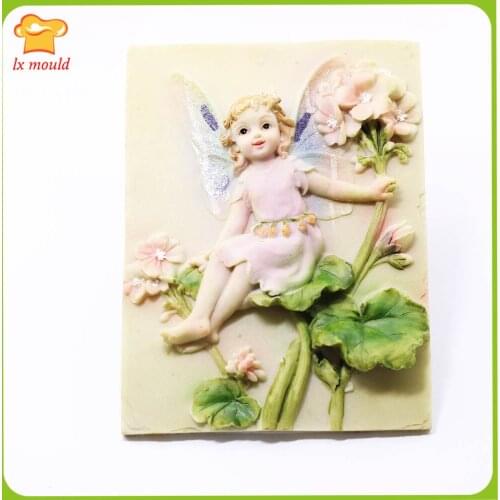 2019 new home pendant fragrance Gypsum clay mold flower fairy silicone mold