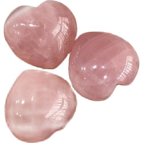 New Pink Healing Gemstone Fashion Love Heart DIY Natural Rose Quartz Necklace Accessories Crafts Gift