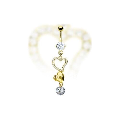 Wholesale Heart Dangle Ring Navel Ring Belly Button Ring Body Jewelry5PCS/LOT