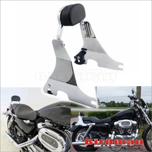 Motorcycle Chrome Rear Short Sissy Bar Backrest for Harley Sportster XL1200 XL883 SuperLow Seventy Two Forty Eight Iron 04-2020